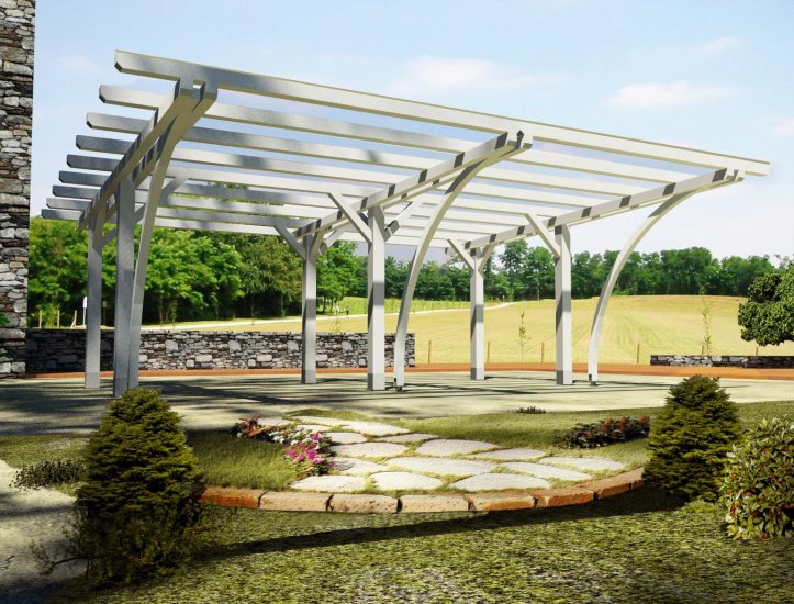 Gazebo tetto piano con archi 740 x 600 - Clicca l'immagine per chiudere